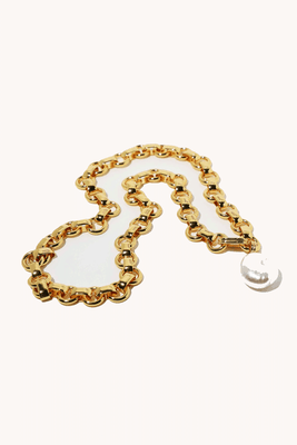 Serenity Pearl Link Chain Necklace In Gold
