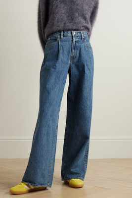 Abby Pleated High-Rise Wide-Leg Jeans from SLVRLAKE