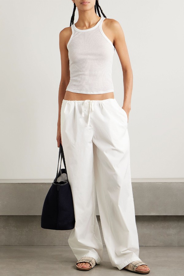Cotton-Blend Poplin Wide-Leg Pants from SKIMS