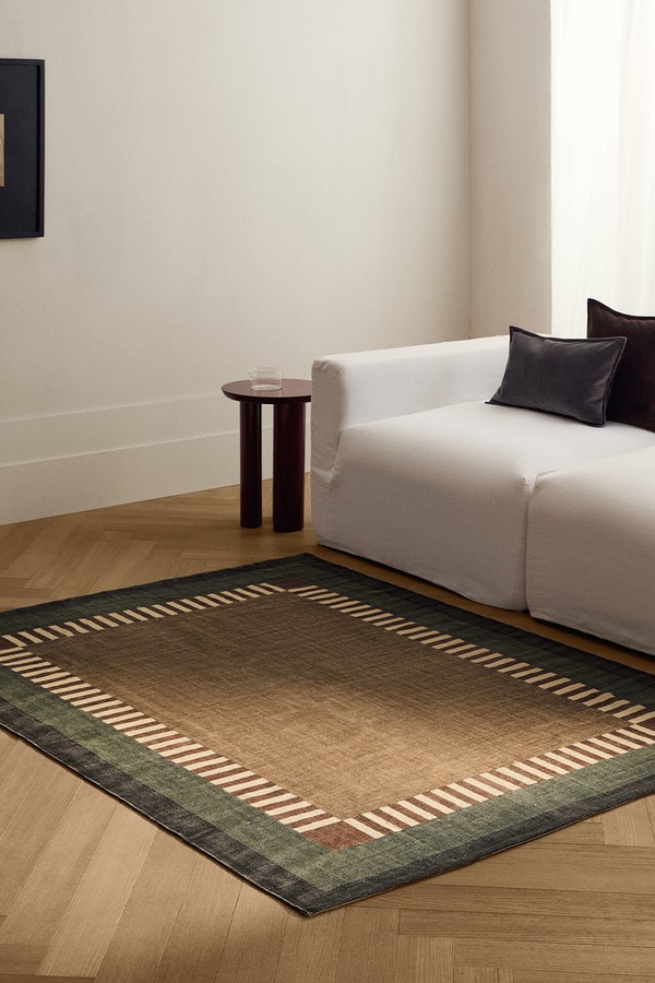 Cotton Rug With Geometric Pattern