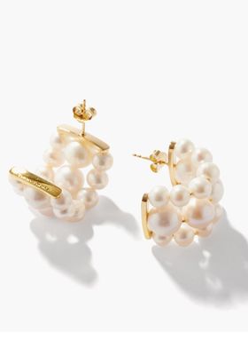 Bitter Butter Pearl & 14kt Gold Vermeil Earrings from Completedworks