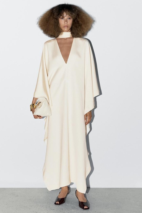 Long Satin Tunic Dress 