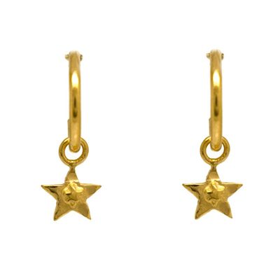 Tiny Ocean Star Charm Hoops from Wolf and Badger
