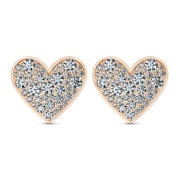 Foundations Medium Pavé Heart Earrings