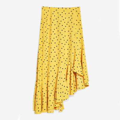 Polka Dot Asymmetric Skirt
