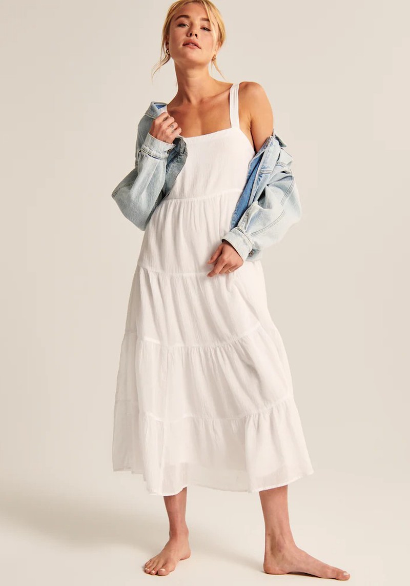 Tiered Trapeze Midaxi Dress