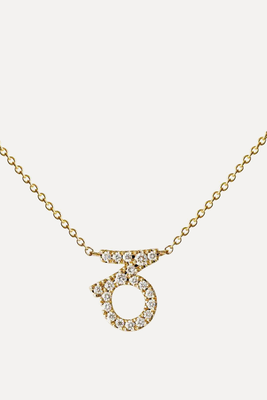 Yellow Gold & Diamond Zodiac Capricorn Necklace from Engelbert 