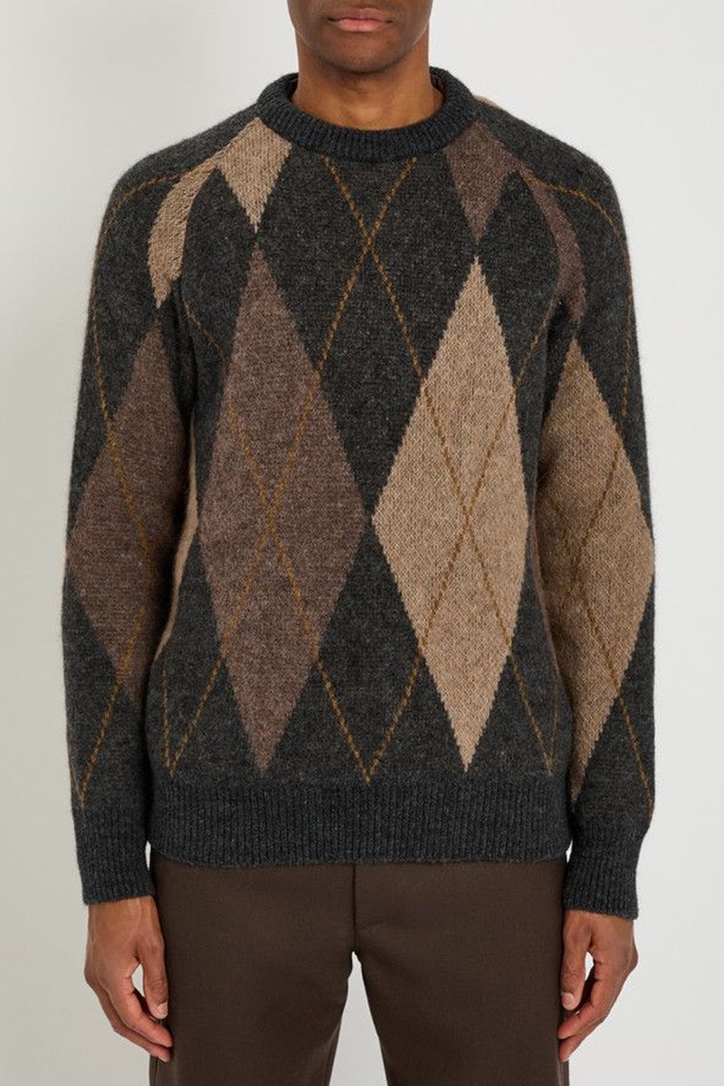 Diamond-Intarsia Alpaca-Blend Jumper from Universal Works