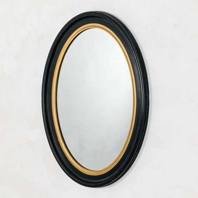 Blake Oval Black & Gold Mirror from Graham & Green
