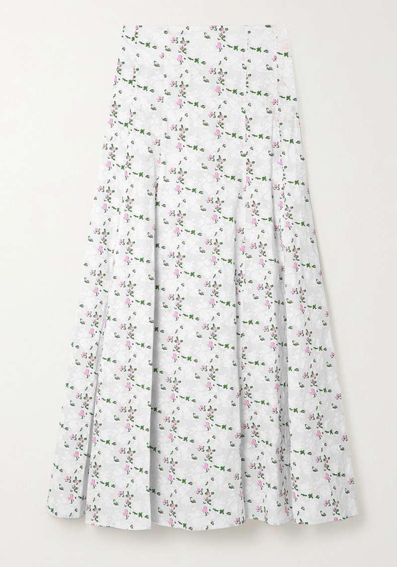 Floral-Print Cotton-Jacquard Midi Skirt Philosophy from Di Lorenza Serefani