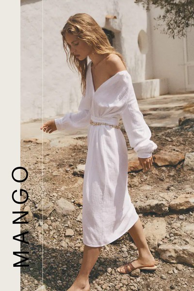 Belt Cotton Dress from Mango