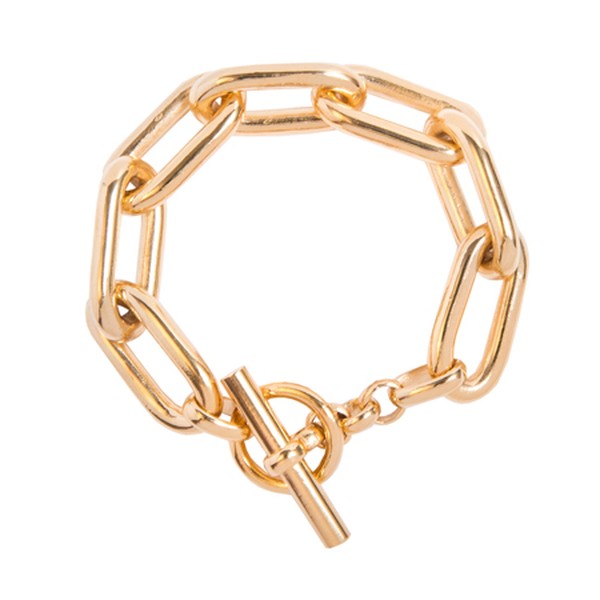 Large Gold Oval Linked Bracelet from Tilly Sveaas