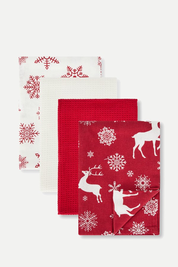 4pk Christmas Tea Towels