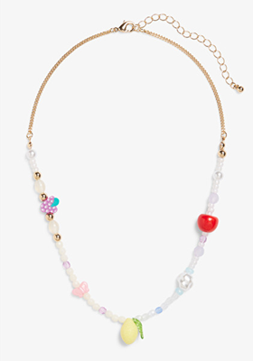 Fruit & Faux-Pearl Necklace from Monki