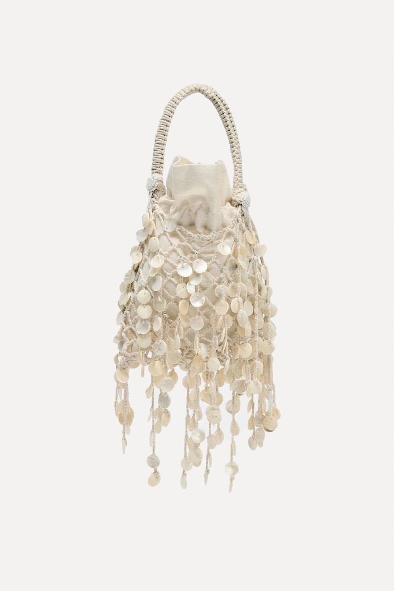 Pearlescent Appliqué Handbag from Zara