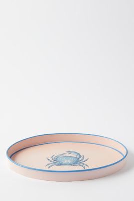 Crab Hand-Painted Iron Tray from Les Ottomans