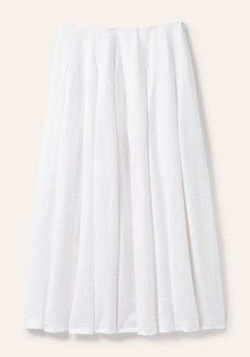 Lydia Linen Pleated Skirt from Boden