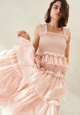 Chichi Pink Smocked Tiered Dress from Loeffler Randall