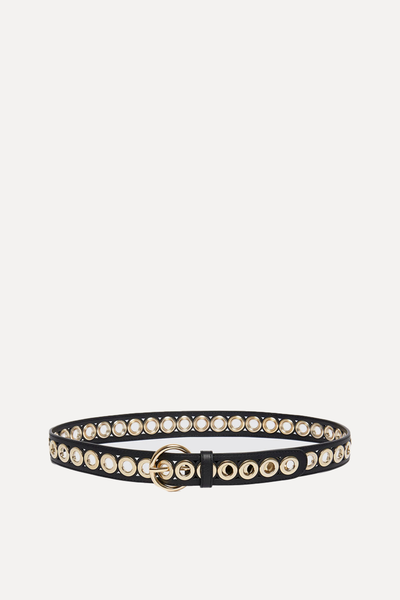 Belt With Round Buckle & Eyelets from Sandro