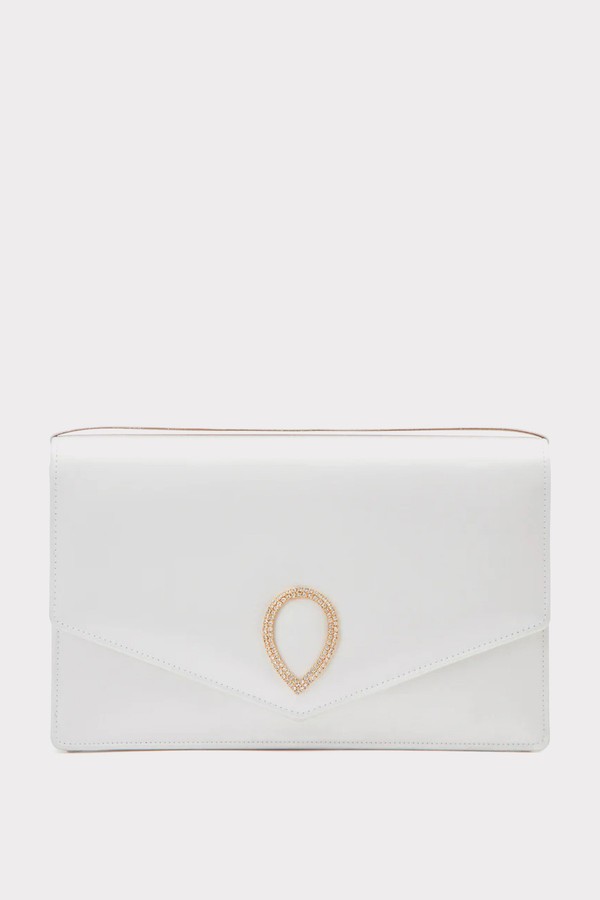 Le 8 - Crystal Buckle White Satin