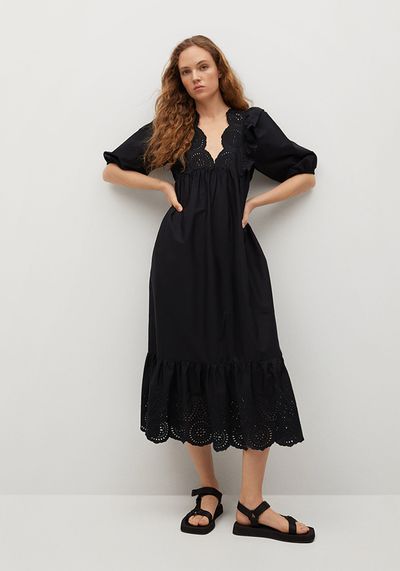 Swiss Embroidery Popelin Dress from Mango