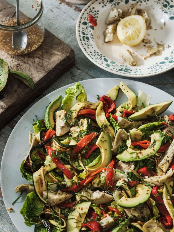 Grilled Vegetable Salad With Lemon & Mustard Dressing