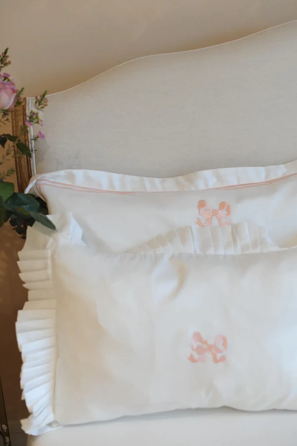 Arabella Ruffle Bow Pillow Case Set from Sukun