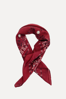 Printed Bandana With Embroidery from Stradivarius