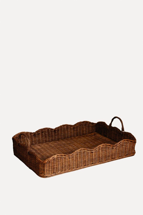 Rattan Scalloped Tray from Maison Flâneur