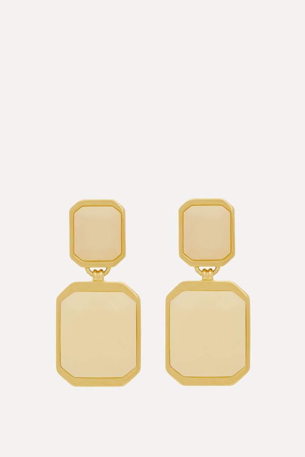 Octagon Earrings In Metal & Resin from Saint Laurent