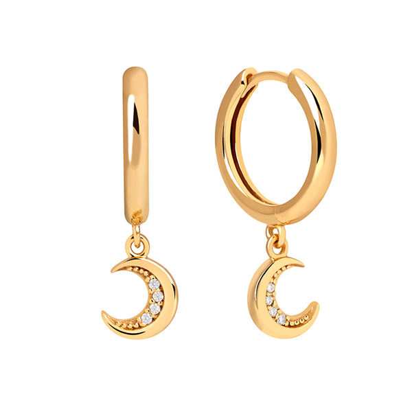 Crescent Moon Hoops 