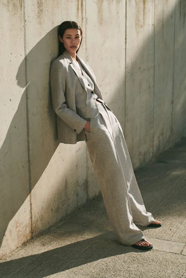 Herringbone Linen Suit Blazer, £89.99 | Mango