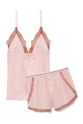 Lotty And Matt Lace-Trimmed Cotton And Silk-Blend Pajama Set from Love Stories