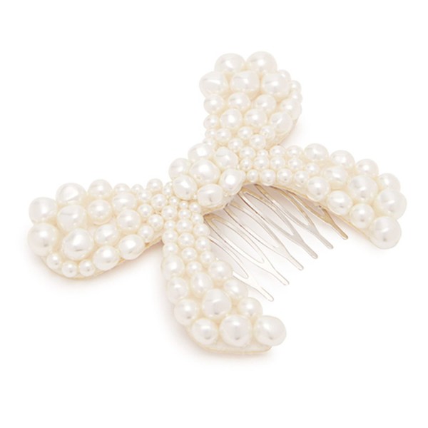 Faux-Pearl Bow Hair Slide