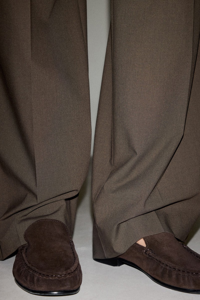 Gathered Suede Moccasins