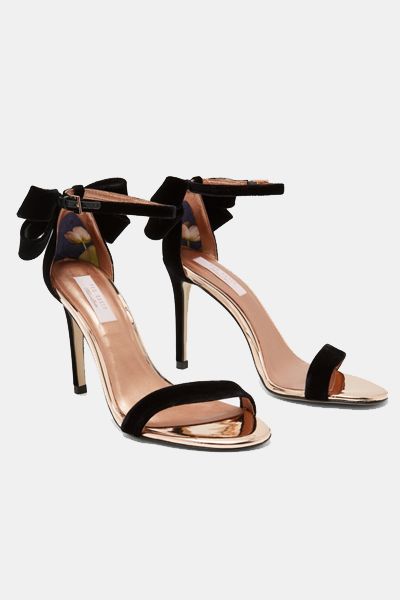 SANDALV Statement Bow Velvet Sandals