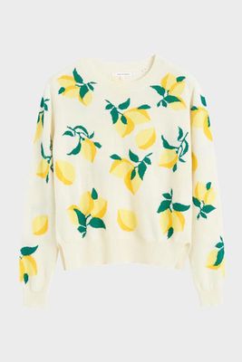 Cream Allover Lemon Cashmere Sweater from Chinti & Parker