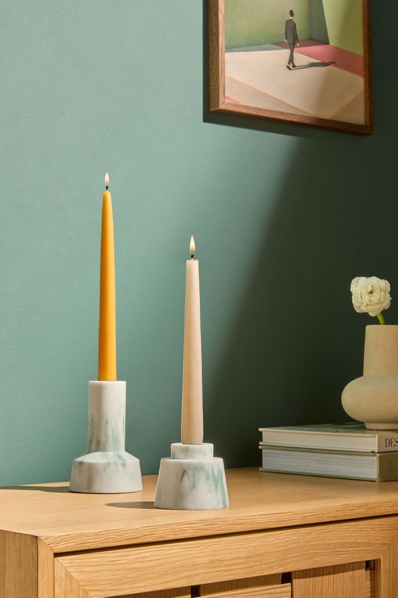 Set Of 2 Fitz Taper Candle Holders