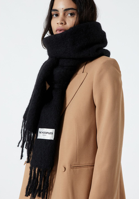 Black Scarf With Logo Tag from The Kooples