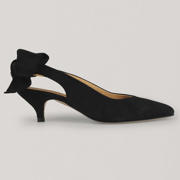 Bow Kitten Heel Pumps from Ganni