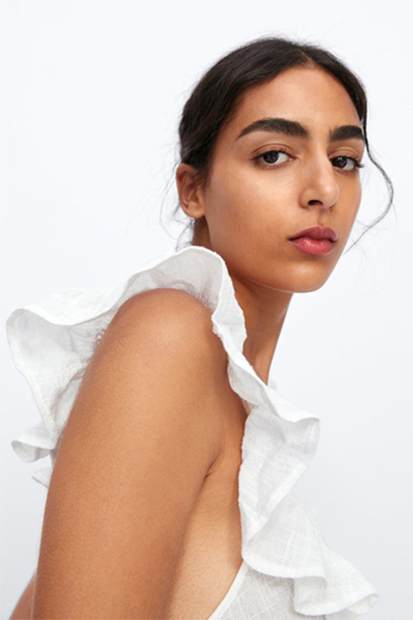 Contrast Frilled Top