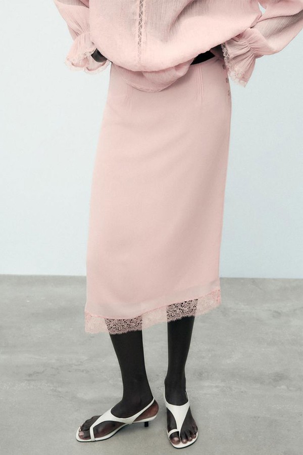 Lace Midi Skirt from Zara