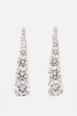Graduated Crystal & Gold-Vermeil Drop Earrings  from Completedworks 