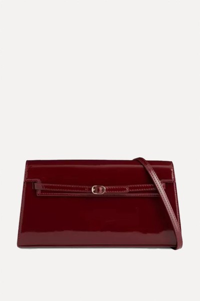 Belted Patent-Leather Shoulder Bag from Verafied