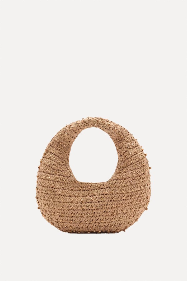 Natural Fibre Bag With Beads