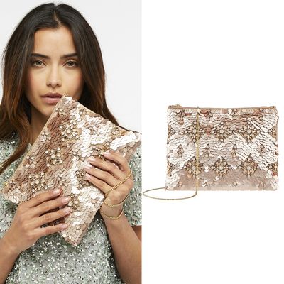 Diamond Sequin Clutch Bag