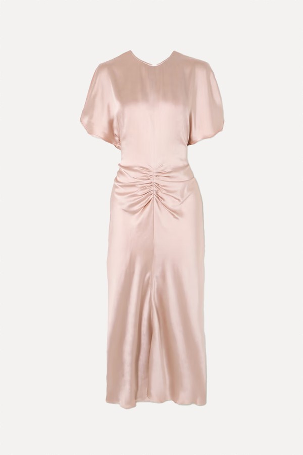 Gathered Satin Dress from Victoria Beckham