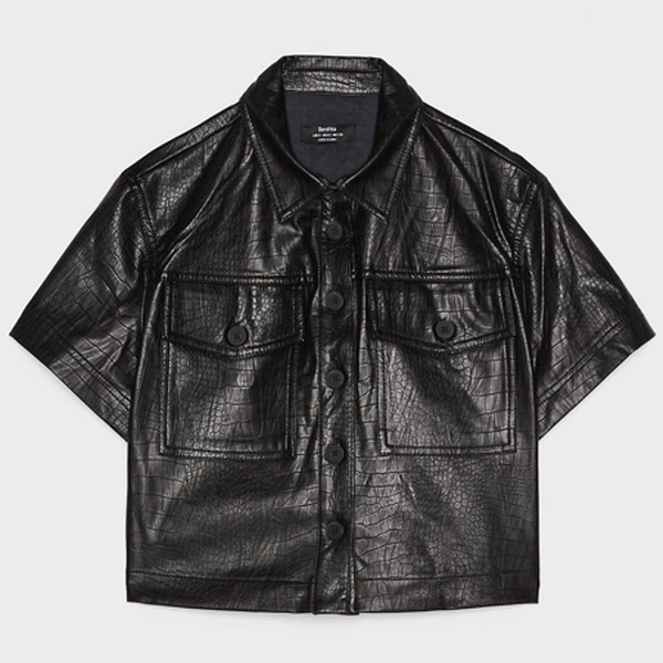 Mock Croc Overshirt from Bershka