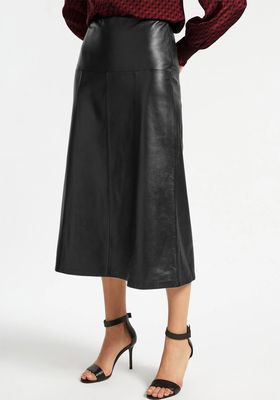 Tiana Leather Panelled Midi Skirt from Cefinn