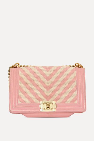 Chevron Braided Small Boy Flap Bag from Chanel